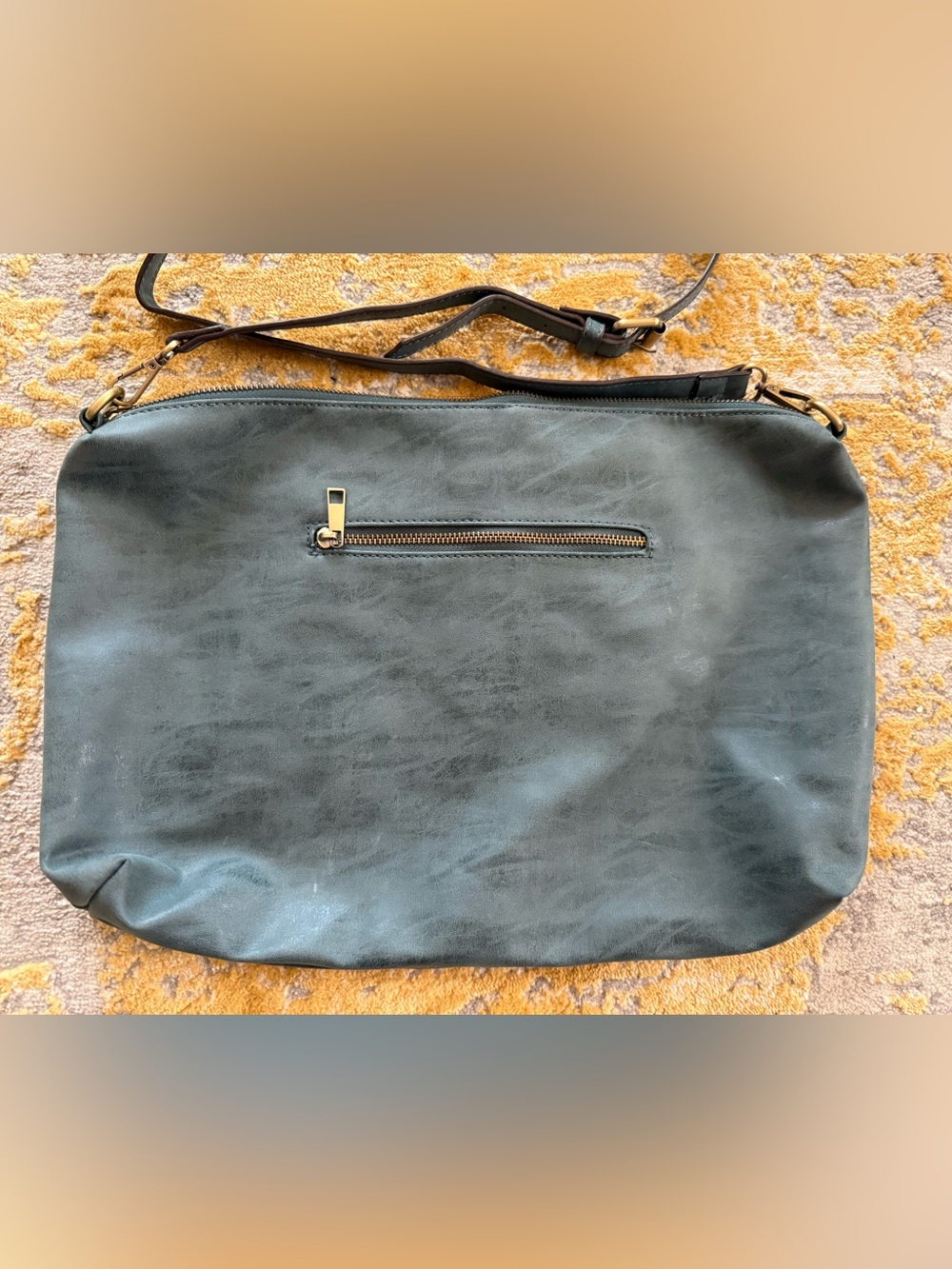 Joy Susan Teal Vegan Leather Convertible Hobo Shoulder Crossbody Bag
